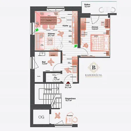 Building Baderhaeusl, Appartement *
